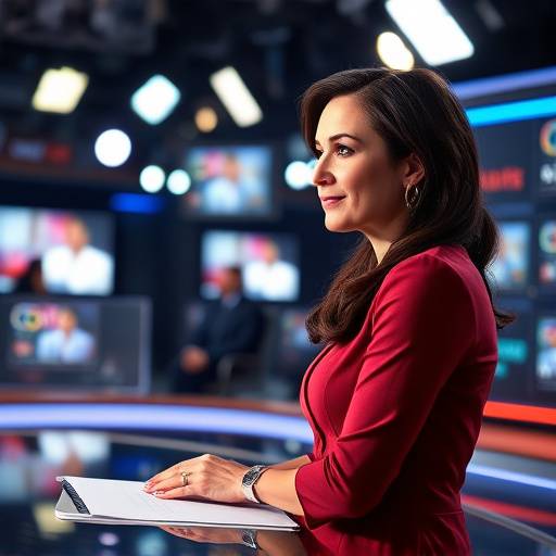 Presentadora de noticias en vivo